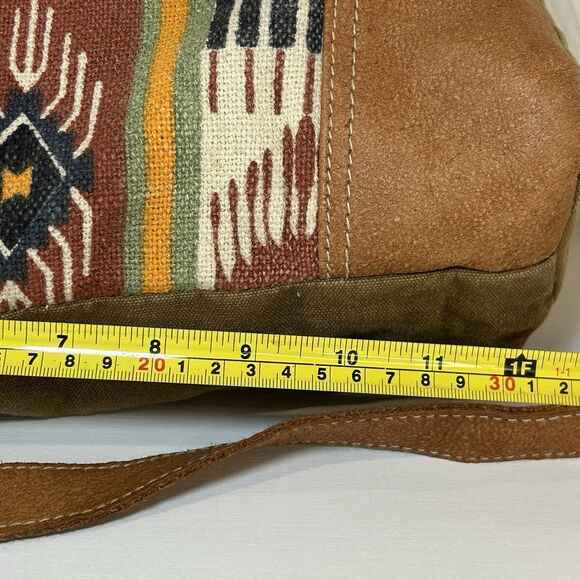 Olay Bag Crossbody Aztec Rug Woven Canvas Tote Multicolored Western Hippie - Picture 2 of 6